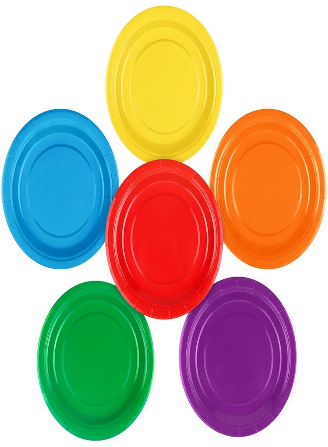 Kochorie 72 Pieces Rainbow Paper Plates 7 Inch Bulk Paper Plates Disposable Colorful Dessert Plates Tableware Table Decors Neon Party Supplies for Birthday, Dinner, Wedding - Image 1