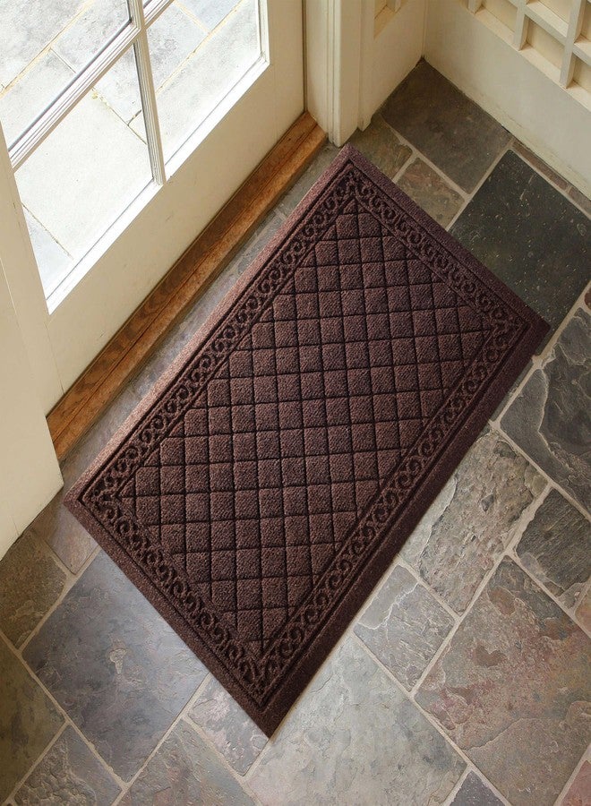 VivaNest Classic Coffee Brown Vintage Outdoor Indoor Entrance Doormats, Absorbent Durable Heavy Duty Welcome Front Door Mat,Thick Natural Rubber Back,Easy Clean Entryway Mat 17x30 Inch, Low Profile - Image 2