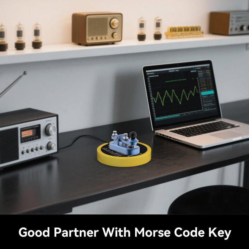 PUTIKEEG Morse Code Round Table Key morse code List Learning Shortwave Radio (Yellow) - Image 4