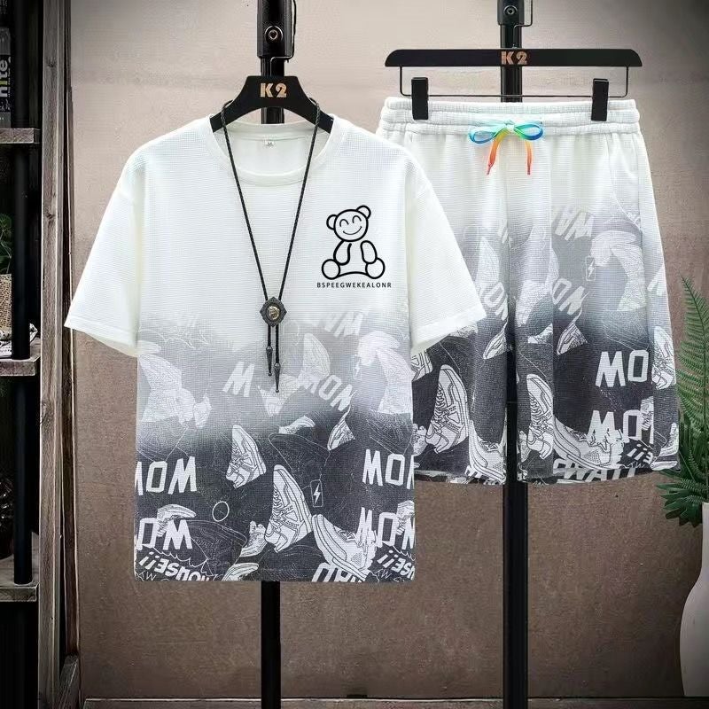 Teenager Short-Sleeved Shorts Set Male Student T-Shirt Men'S Clothes Junior High School Summer Sportswear Men'S Fashion - Image 4