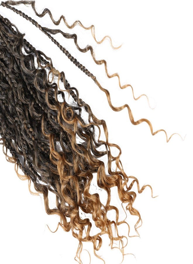 LMZIM 12 Inch Goddess Box Braids Crochet Hair Bohomian Crochet Box Braids Curly Ends 8 Pack 3X Crochet Braids Synthetic Braiding Hair Extension (12inch(pack of 8), T1B/27） - Image 5