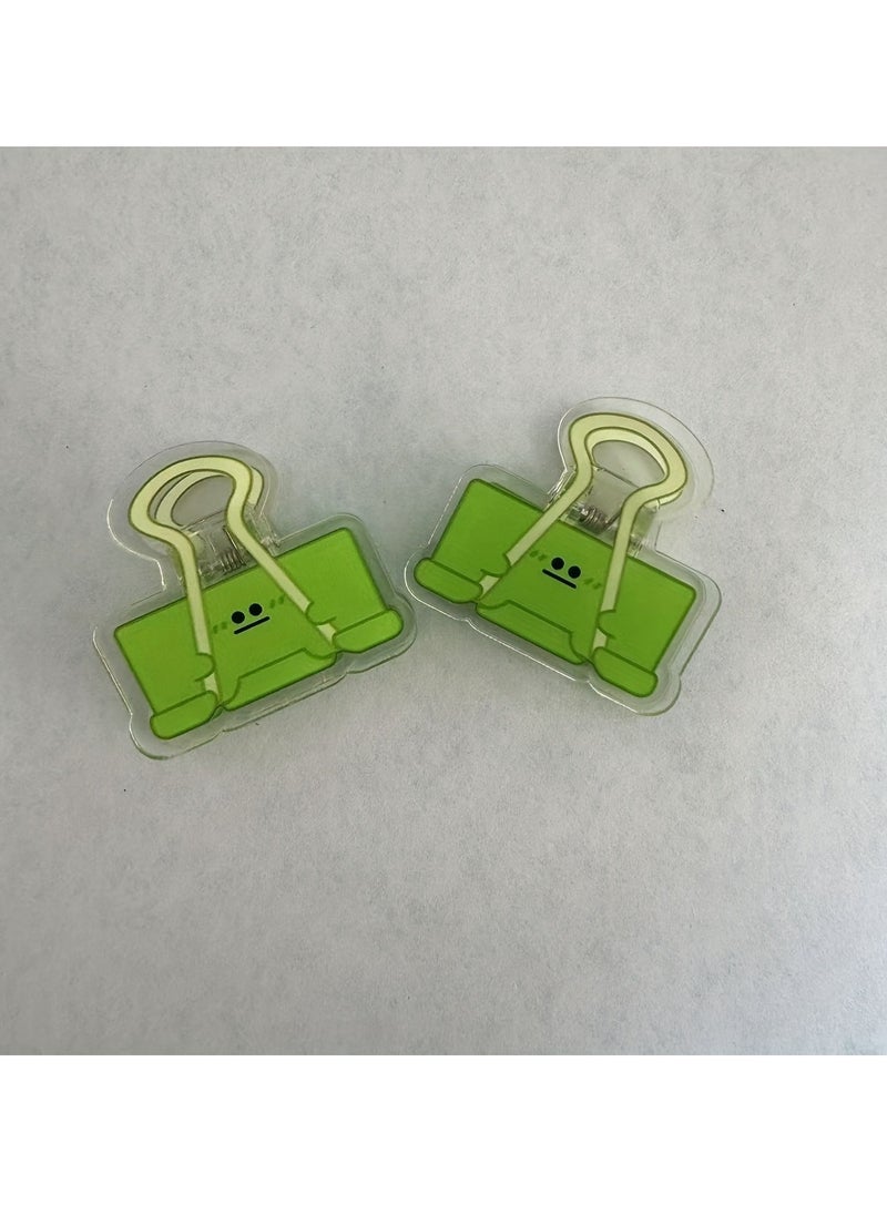 Generic 2pcs Colorful Small Eyes Cartoon Acrylic Expression Small Eyes Long Tail Clip Office Stationery Pp Clip Document Ticket Clip Hand Account Book Clip Cute Clip  - Image 1
