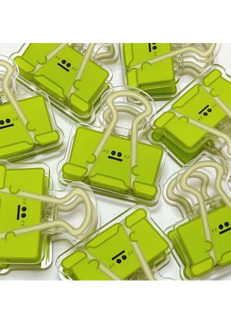 Generic 2pcs Colorful Small Eyes Cartoon Acrylic Expression Small Eyes Long Tail Clip Office Stationery Pp Clip Document Ticket Clip Hand Account Book Clip Cute Clip  - Image 2
