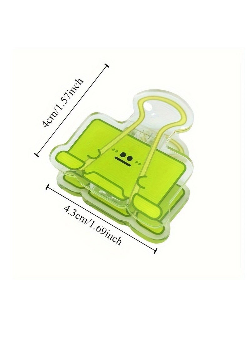 Generic 2pcs Colorful Small Eyes Cartoon Acrylic Expression Small Eyes Long Tail Clip Office Stationery Pp Clip Document Ticket Clip Hand Account Book Clip Cute Clip  - Image 4