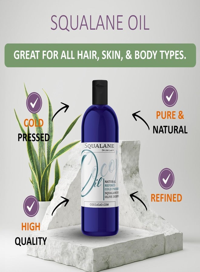 Dr Joe Lab Squalane Oil Pure Plant Derived Refined Cold Pressed Squalene From Olives Vegan Undiluted Bulk Carrier Oil for Face Skin Hair Body Cosmetics Natural Cleanser Moisturizer (2 oz - Image 2