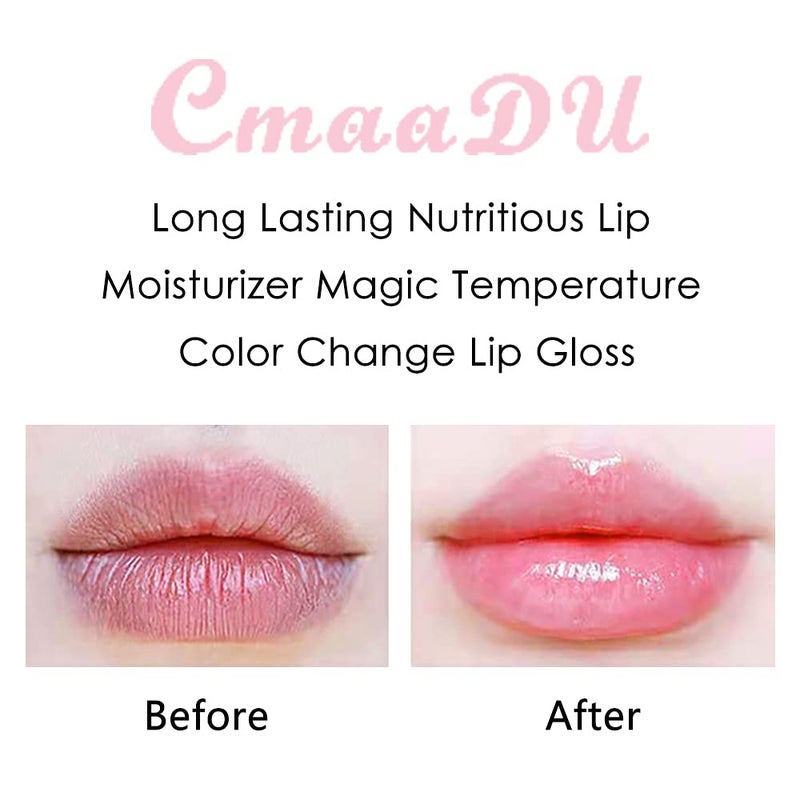 CmaaDu 2 Pcs Color Changing Lip Gloss Lip Oil Tinted, Pink Magic Mood Lipstick,Temperature Color Change Lip Stain Lip Balm, Longlasting Lips Will Not Dry Out - Image 3