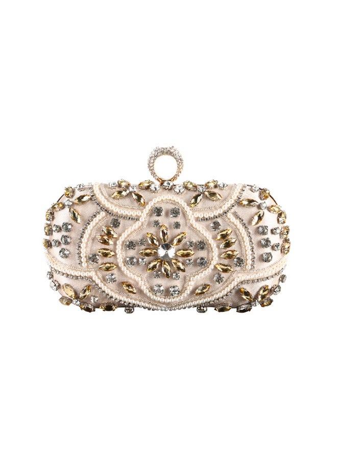 general Diamond-encrusted dinner handbag handmade beaded banquet clutch ring satchel - Image 1