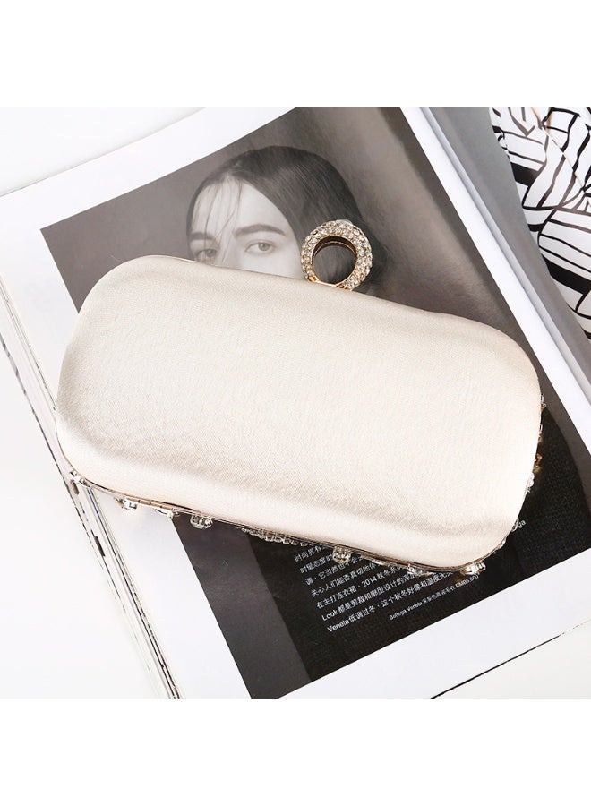 general Diamond-encrusted dinner handbag handmade beaded banquet clutch ring satchel - Image 3