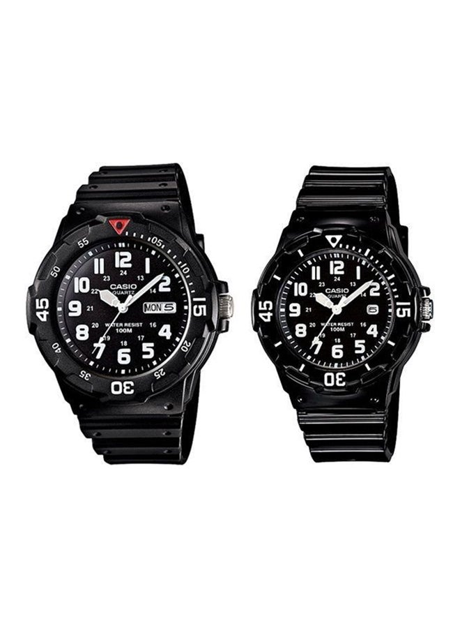 CASIO Unisex Water Resistant Analog Couple Watch Set MRW200H-1BV/LRW200H-1BV - Image 1