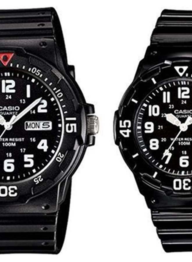 CASIO Unisex Water Resistant Analog Couple Watch Set MRW200H-1BV/LRW200H-1BV - Image 4