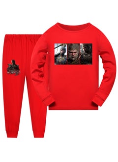 MQD Black Mythical Goku Boys and Girls Long Sleeve Long Pants Pajama Set 
