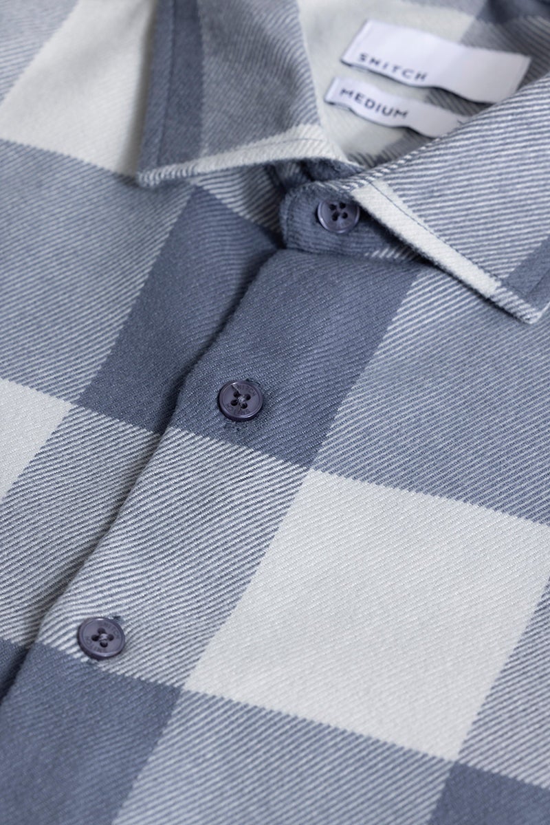 SNITCH Checkmate Checks Grey & White Shirt - Image 2