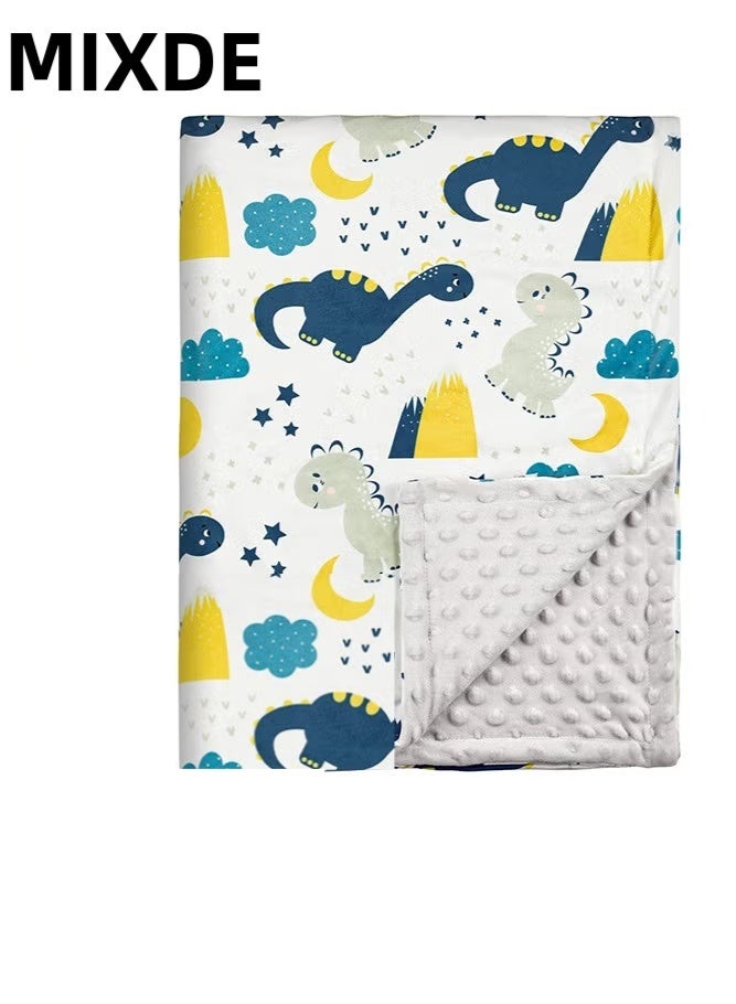 MIXDE Kids Baby Blanket Newborn Gifts, Soft Plush Blankets with Dotted Backing, Fleece Fabric Essentials for Unisex, Toddlers, Boys Girls 75x100cm - Image 1