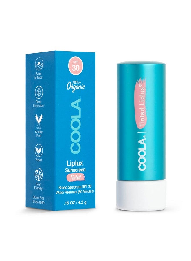 COOLA Organic Liplux Tinted Lip Balm and Sunscreen with SPF 30, Dermatologist Tested Lip Care for Daily Protection, Vegan and Gluten Free, 0.15 Oz - Image 1