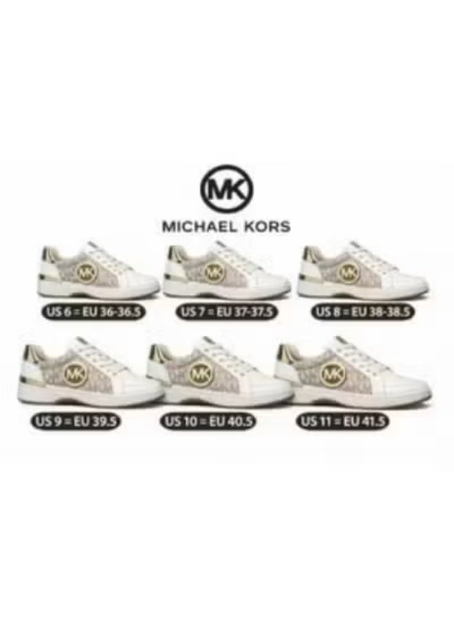 Michael Kors Women’s Poppy Logo Sneakers – Beige Platform Sneakers, Size 10 - Image 4