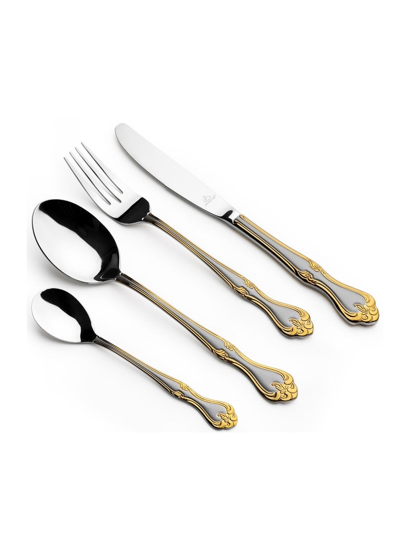 Arshia - Arshia 3348 Silver Gold 86-Piece Spoon Set - Image 1