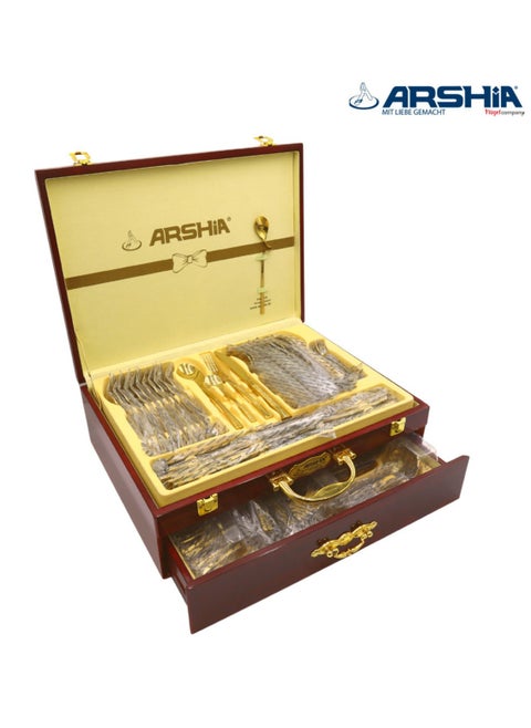 Arshia 3348 Silver Gold 86-Piece Spoon Set