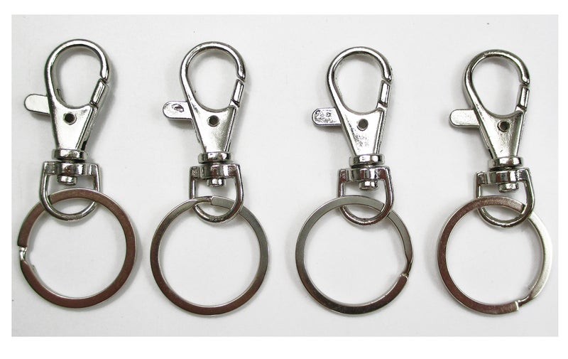 One For All ALL in ONE Lobster Clasps Claw Swivel Trigger Clips Snap Hooks Bag Key Ring Hook Charms Findings (20pcs Platinum) - Image 5