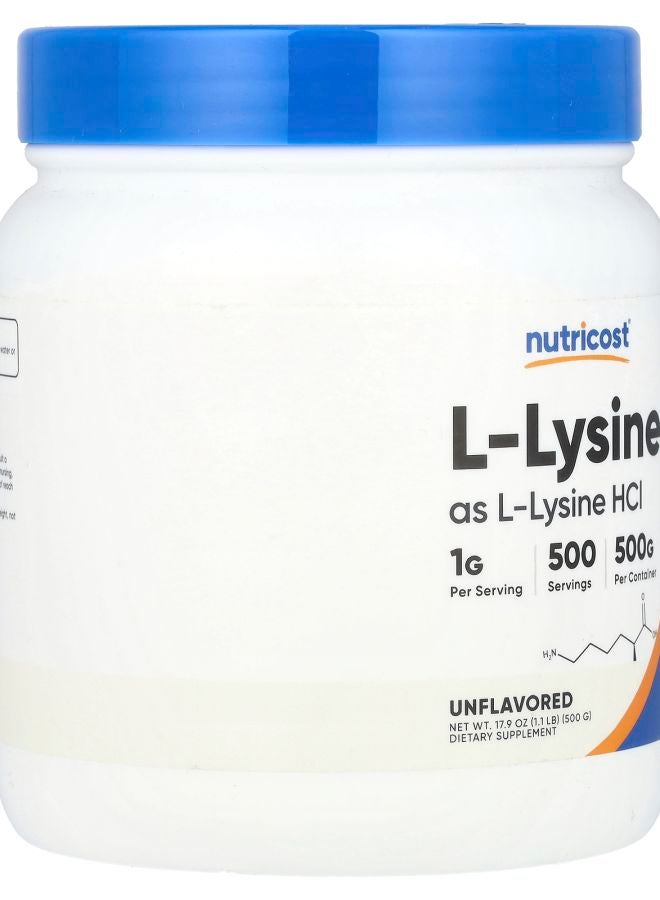 Nutricost L-Lysine Unflavored 17.9 oz (500 g) - Image 2