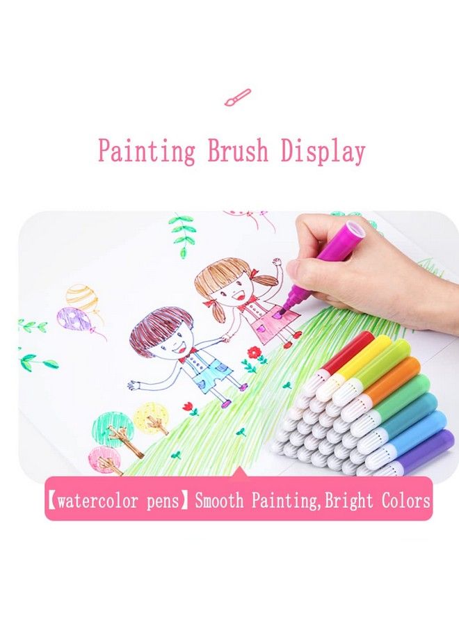 DLUCKY 208 Pcs Art Supplies Drawing Art Kit For Kids Adults Art Set With Double Sided Trifold Easel Oil Pastels Crayons Colored Pencils Watercolor Pens Gift For Girls Boys Artistpink - Image 3
