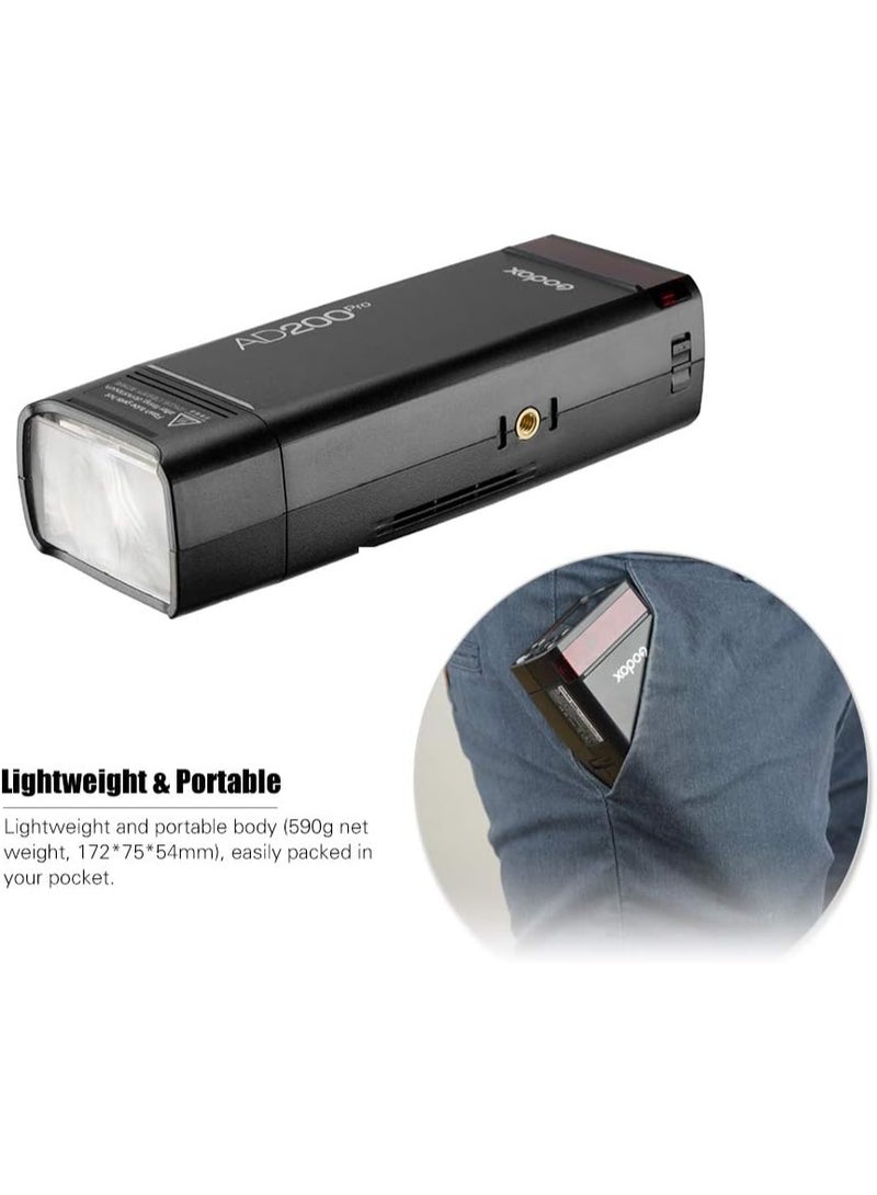 Godox AD200 Pro TTL Pocket Flash – 200Ws, 2.4GHz Wireless, HSS 1/8000s, Lithium Battery, Compact Design - Image 3