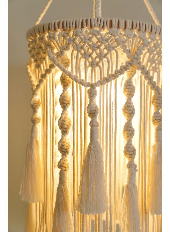Antikiano Macrame Hanging Lantern,Boho Pendant Lamp,Tassel - Image 4