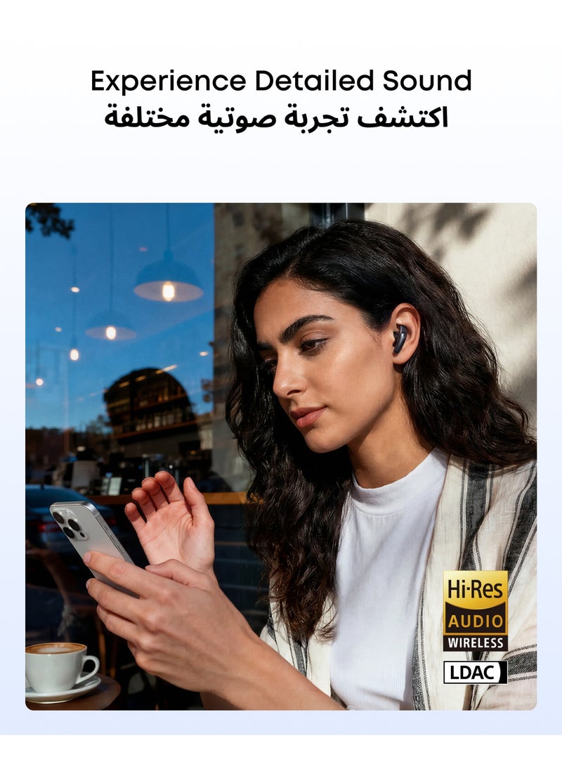 Soundcore Liberty Buds by Anker, Semi-In-Ear Design, Removable Ear Fins, Real-Time Adaptive Noise Cancelling, Fast Charging, Wireless Bluetooth Earbuds,Translation Earbuds, 30H Playtime Black - Image 5