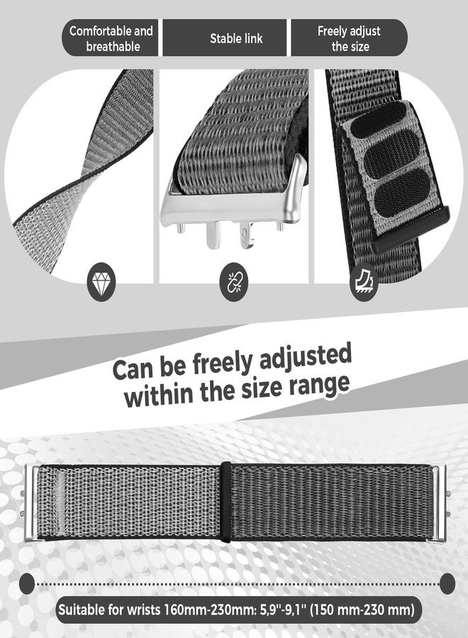Acortjl 2PCS Nylon Watch Band Compatible with Samsung Galaxy Fit 3, Soft Breathable Adjustable Sport Nylon Loop Replacement Wristbands for Galaxy Fit3 SM-R390 Watch for Women Men - Image 3