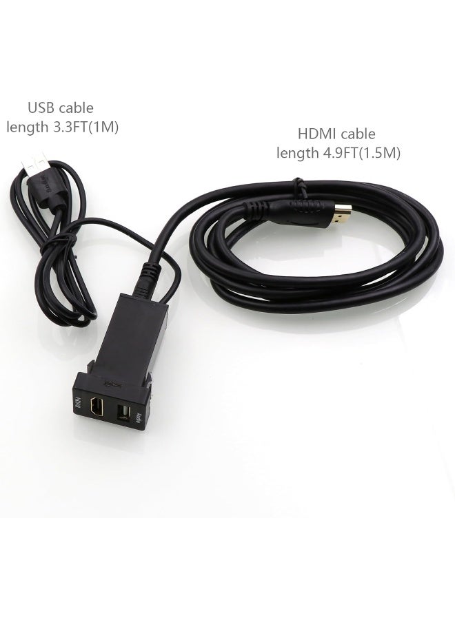 Timloon HDMI Socket Mount Cable +USB Audio Input Use for Toyota - Image 3