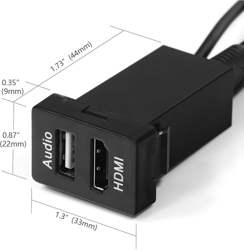 Timloon HDMI Socket Mount Cable +USB Audio Input Use for Toyota - Image 2
