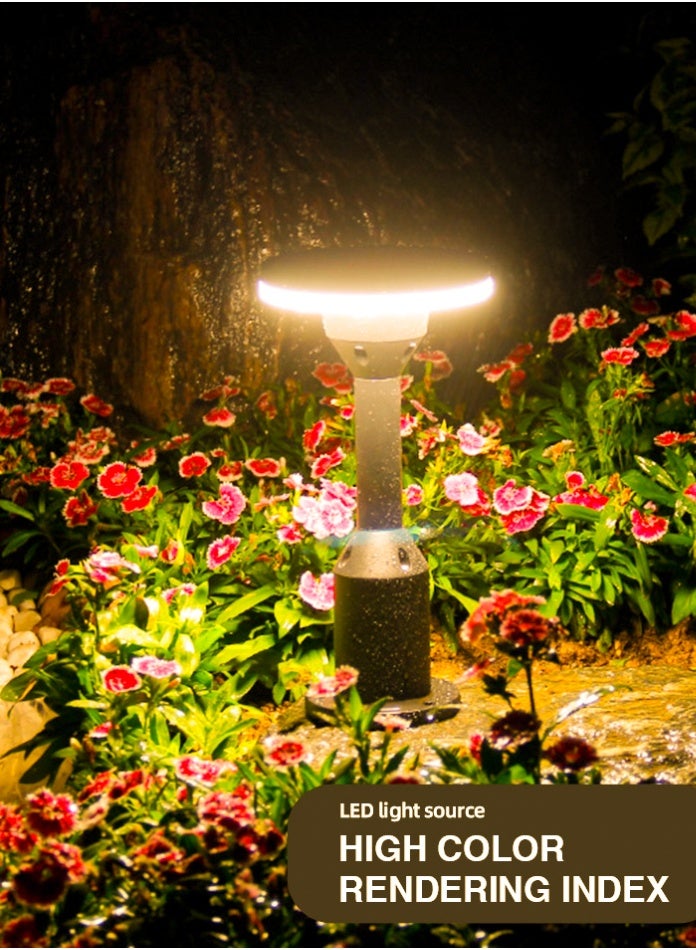 Vmax Modern Outdoor LED Garden Post Light, 12W, 30cm, IP65 Waterproof – Warm White Landscape Garden Patio Path Lamp (Round-Warm White-2 Pcs) - Image 1