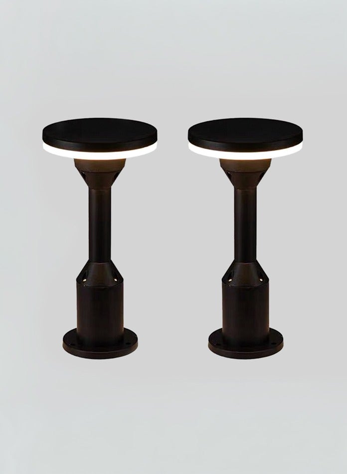 Vmax Modern Outdoor LED Garden Post Light, 12W, 30cm, IP65 Waterproof – Warm White Landscape Garden Patio Path Lamp (Round-Warm White-2 Pcs) - Image 3