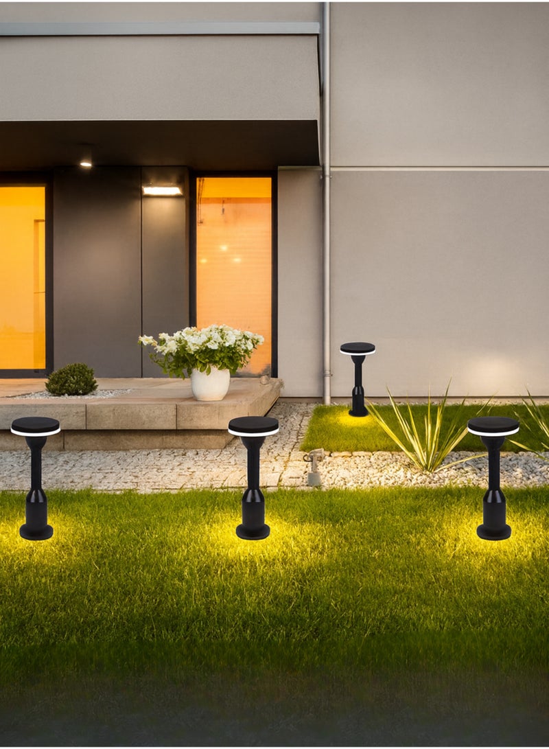 Vmax Modern Outdoor LED Garden Post Light, 12W, 30cm, IP65 Waterproof – Warm White Landscape Garden Patio Path Lamp (Round-Warm White-2 Pcs) - Image 2