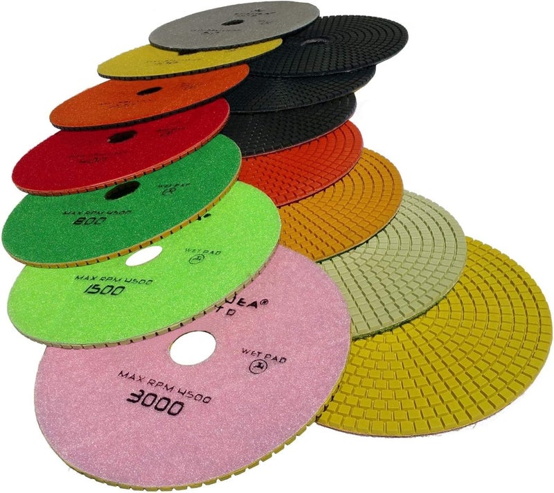 Stadea PPW166X Granite Polishing Pads 7 Diamond Pads Set For Granite Quartz Stones Polish - Image 3