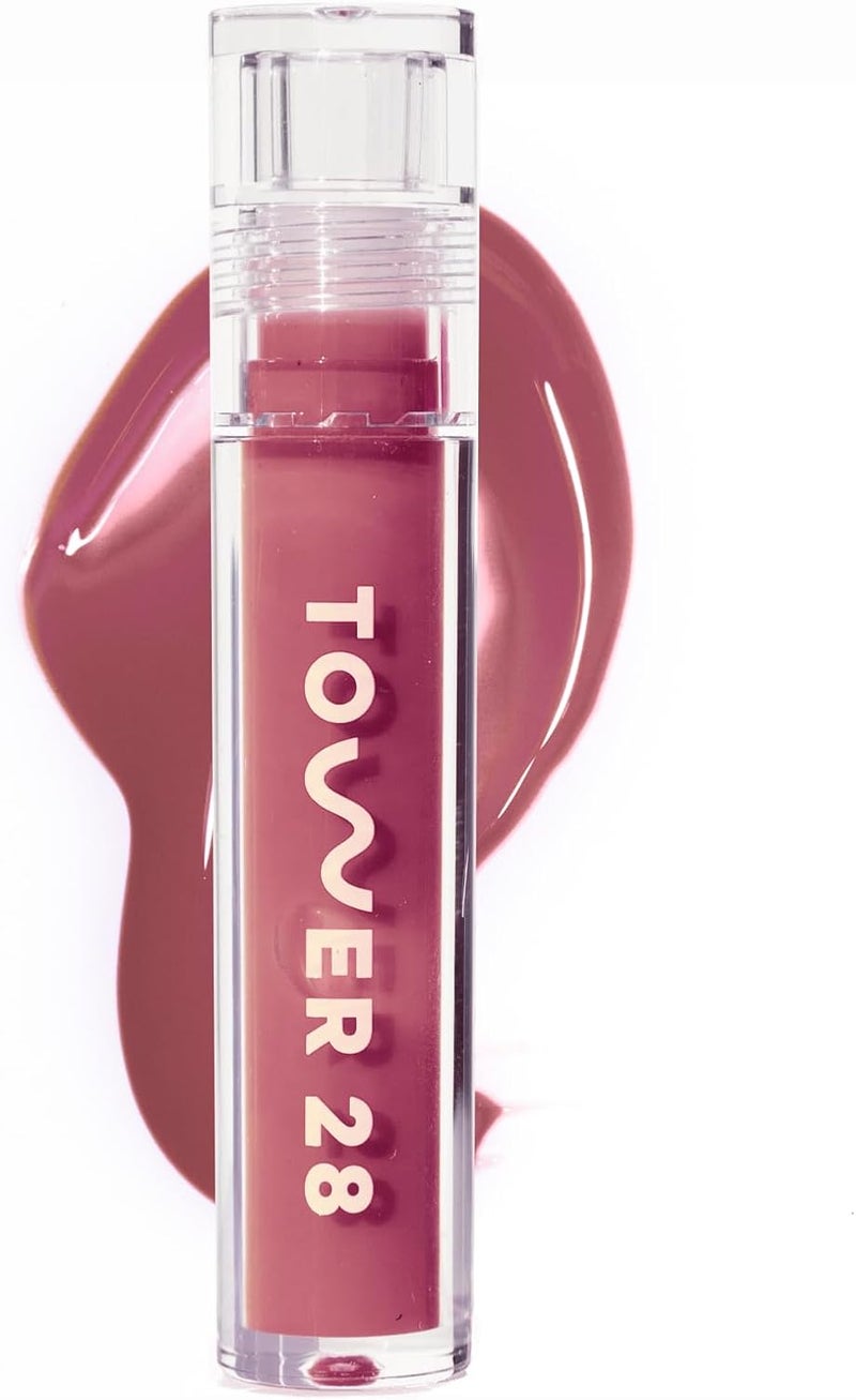 TOWER 28 ShineOn Milky Lip Jelly, SESAME, Non-Sticky, Hydrating Vegan Lip Gloss in Milky Mauve, Apricot and Raspberry Seed Oil, Moisturizing, Clean, Cruelty Free - Image 1