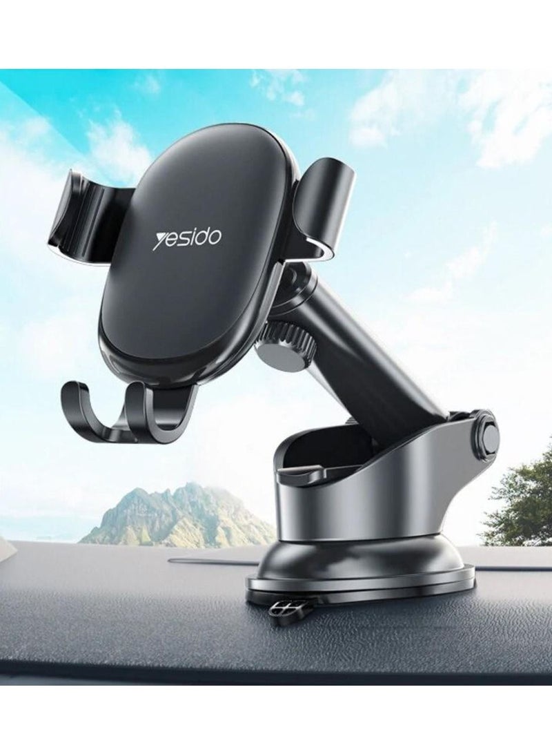 Yesido Car Phone Holder Inverted Hook Cradle Auto Clamping Gravity Mobile Holder Phone Holder Black C120 - Image 3