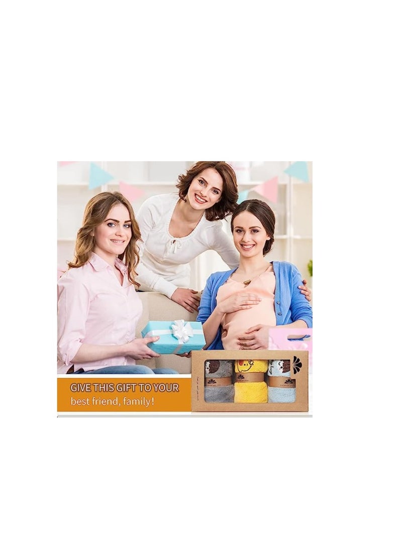 SOLARAE Bibs for Baby Girls Boys, Toddler Bibs for Feeding Teething Drooling, Size 16"x20" Face Towel Multifunctional Unisex Soft Absorbent Multi-Layer Baby Bibs for 1-6 Years kids 3 Pcs pink purple yellow - Image 5