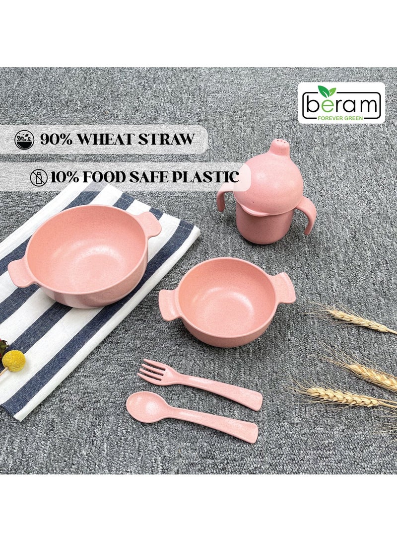 Beram Wheat Straw Dinnerware Set for Kids, 5 Pieces Set, Cutlery, Flatware and Tableware for Children, Environmentally Friendly Material, Daily Use Kitchen Utensils, Utensils Sets for Children - Image 5
