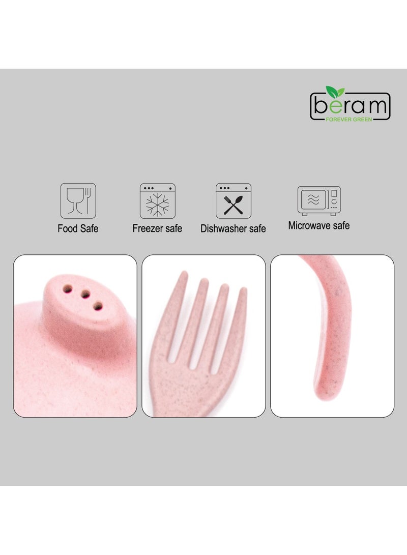 Beram Wheat Straw Dinnerware Set for Kids, 5 Pieces Set, Cutlery, Flatware and Tableware for Children, Environmentally Friendly Material, Daily Use Kitchen Utensils, Utensils Sets for Children - Image 3