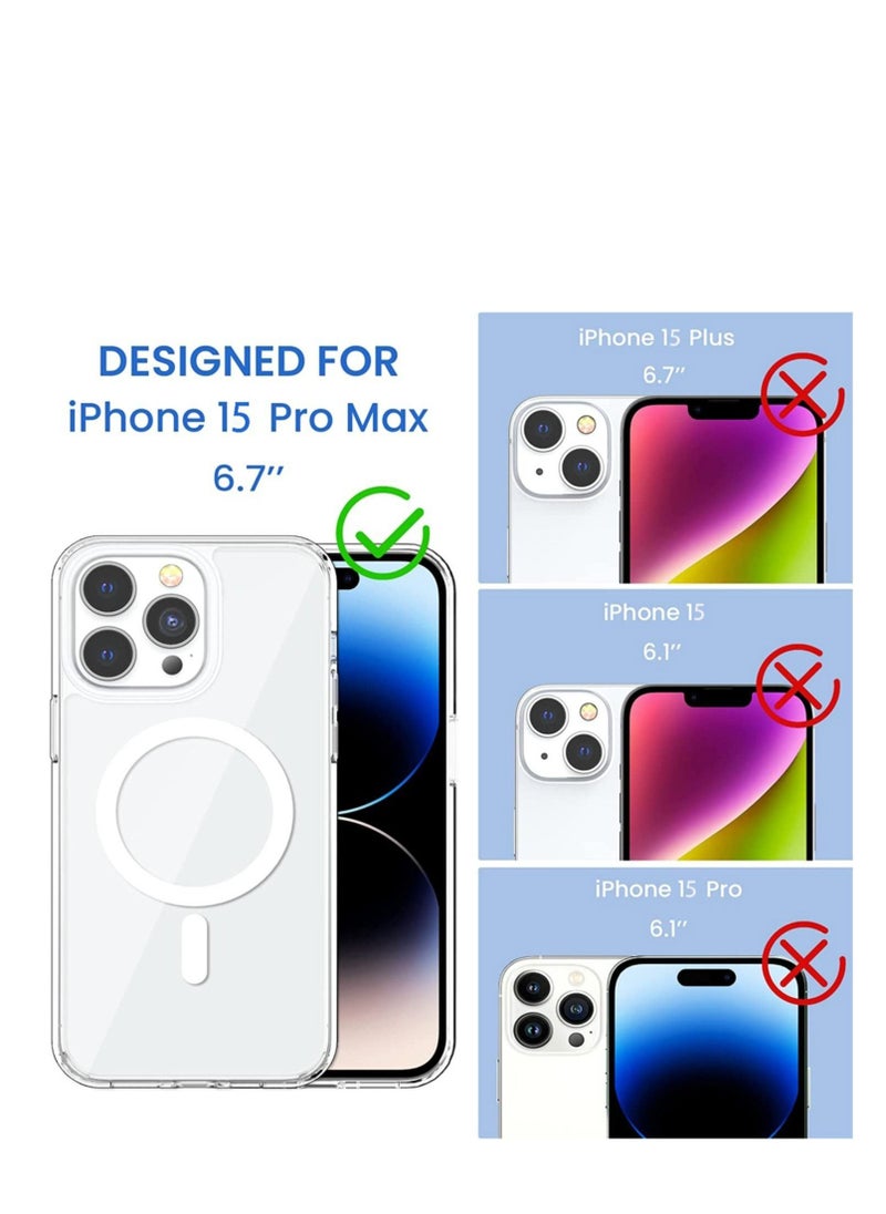 روك بو - غطاء iPhone 15 Pro Max متوافق مع غطاء MagSafe غطاء مغناطيسي غير لامع لهاتف iPhone 15 Pro Max مقاس 6.7 بوصة تم اختباره للسقوط ضد الصدمات ومقاوم للخدش ومقاوم للزيوت وبصمات الأصابع - Image 1