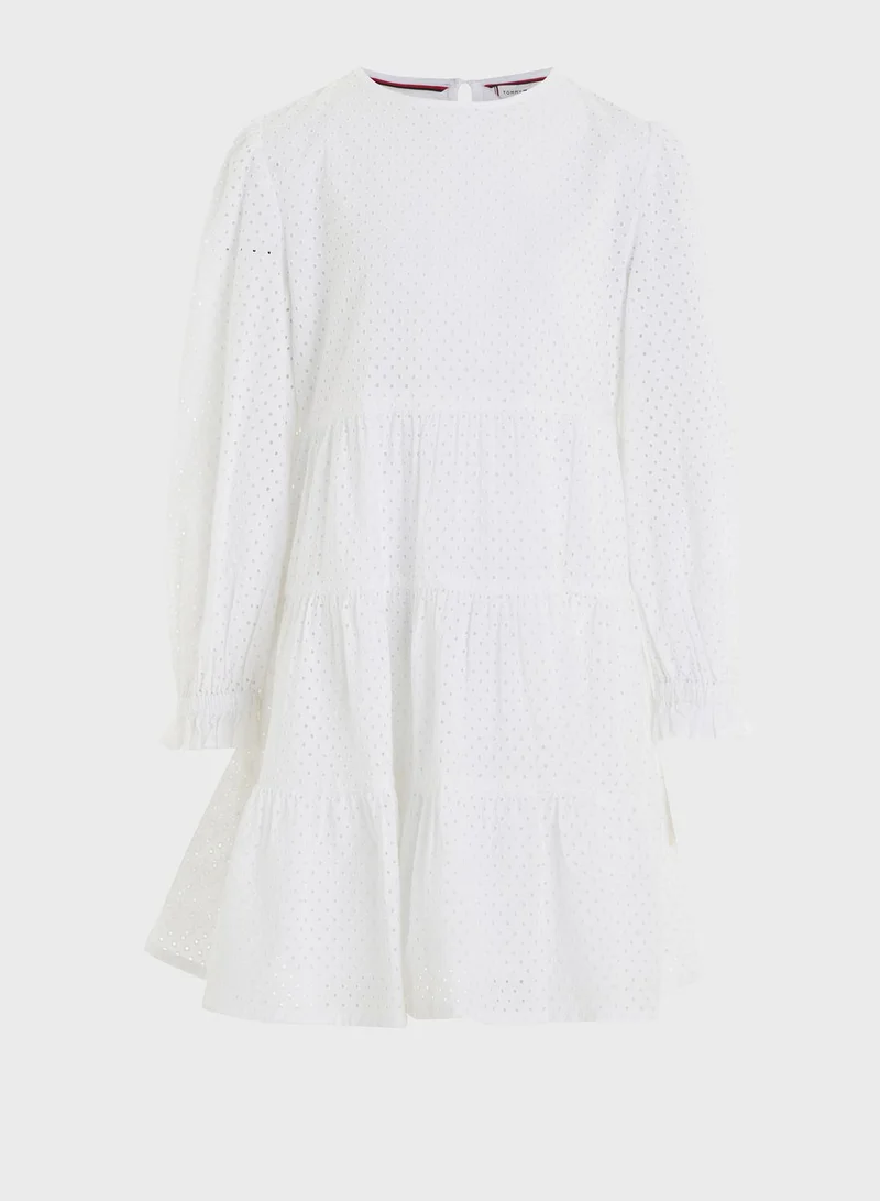 TOMMY HILFIGER Eyelet Tiered Dress