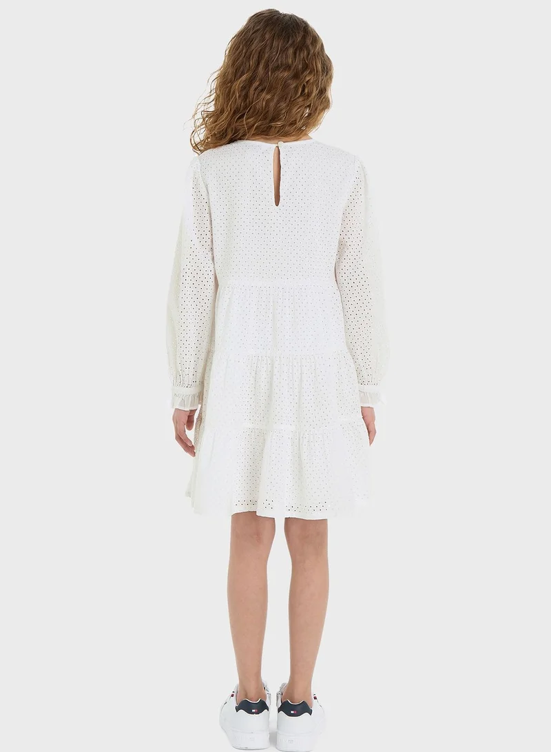 TOMMY HILFIGER Eyelet Tiered Dress