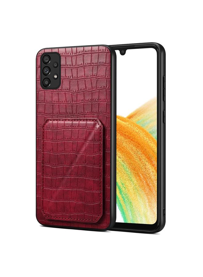 Case For Samsung Galaxy A33 Imitation Crocodile Leather Back Phone Case with Holder
