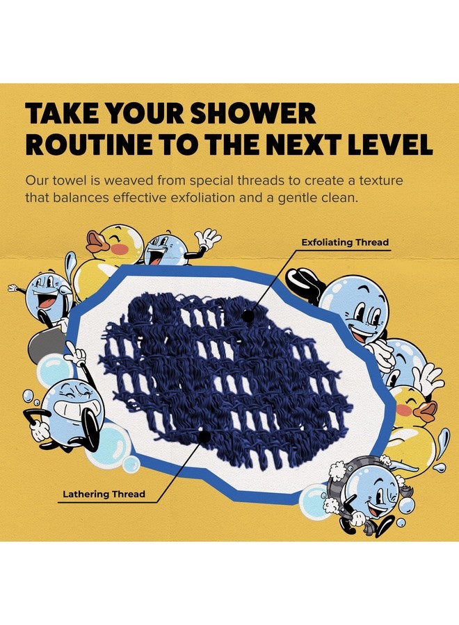 GOSHI Exfoliating Shower Towel - Rip-Resistant Exfoliating Washcloth for All Skin Types - Indigo Blue - Made in Japan - Image 5