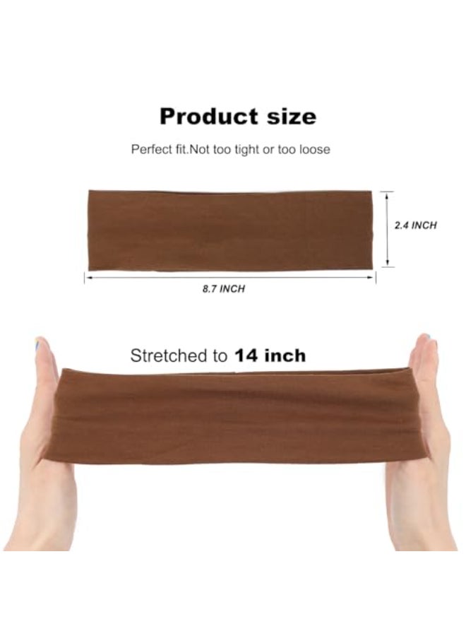 Ainitops 9Pcs Headbands for Women Non Slip Headband Soft Elastic Hair Bands for Womens Hair Fashion Cotton Cloth Stretchy Sweat Bands Headbands for Sports Makeup Gym Running Yoga Workout 9ColorsB - Image 3