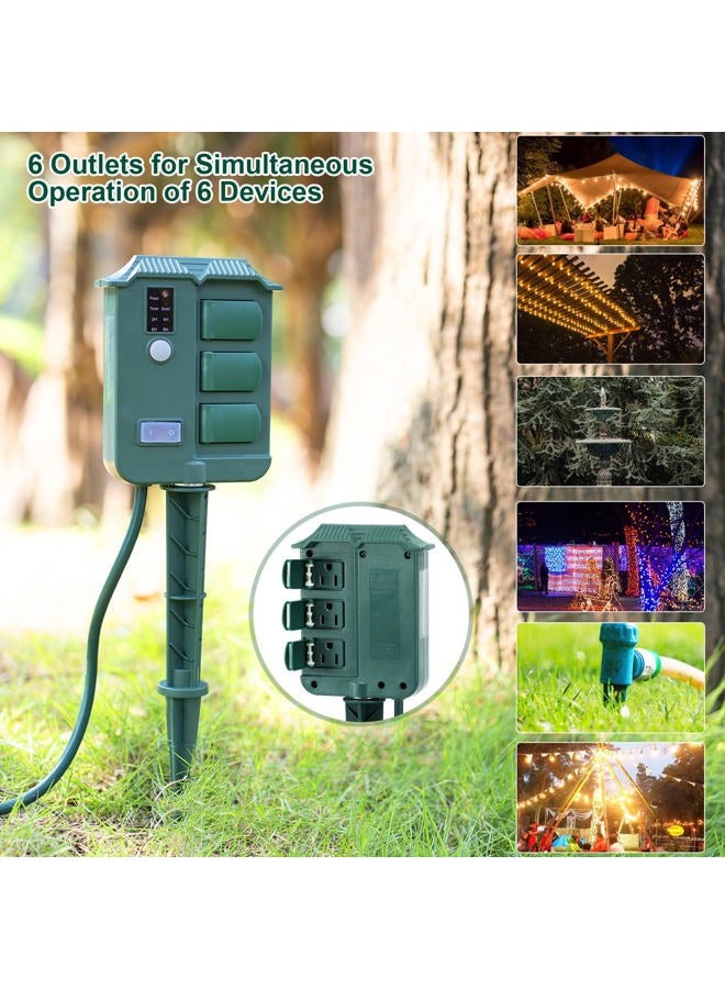 Brightown Outdoor 1625W/13A Power Stake Timer with Remote Control for Christmas Lights Patio Garden - Image 3