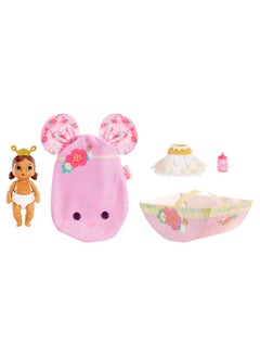 Baby Born Baby Born Surprise Small Dolls Series 7 4" - Unwrap Surprise Collectible Baby Doll with 3 Water Surprises, Garden-Themed Outfit, Color Change Diaper, Mouse Carrying Pouch, Age 3+  - Image 4