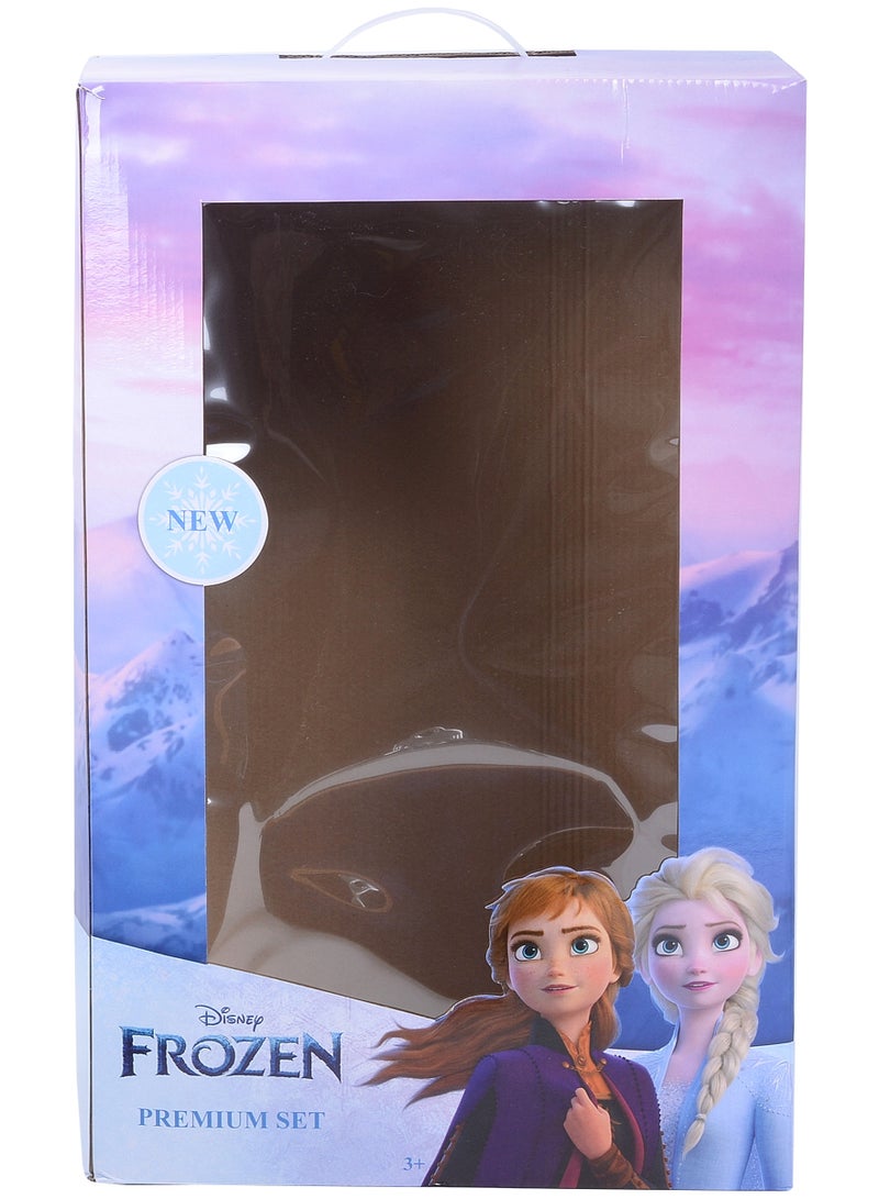 Disney FROZEN طقم حقائب ترولي بعجلات كبيرة مكون من 3 قطع من ديزني فروزن للفتيات - حقائب سفر مدرسية مع حقيبة ظهر، حقيبة غداء وحافظة أقلام - تصميم إلسا وآنا - Image 3