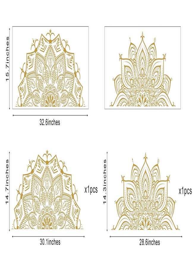 Kazova Half Mandala Wall Decal Mandala Wall Sticker Mandala Decals for Walls Flower Wall Stickers Removable Peel and Stick Wall Decals for Bedroom Living Room Yoga Studio Decor - Image 2