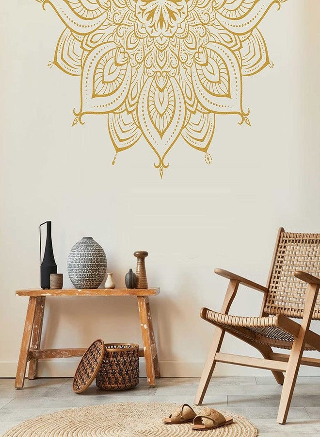 Kazova Half Mandala Wall Decal Mandala Wall Sticker Mandala Decals for Walls Flower Wall Stickers Removable Peel and Stick Wall Decals for Bedroom Living Room Yoga Studio Decor - Image 5